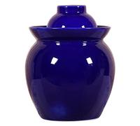 KRXSOBNV Bocaux d'assaisonnement, Grand bocal en céramique avec couvercle, kit de fermentation(Blu,7KG)