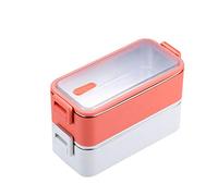 KRXSOBNV Boîte à lunch double couche en acier inoxydable 1100 ml, étanche, for four à micro-ondes, for adultes et étudiants(Red)