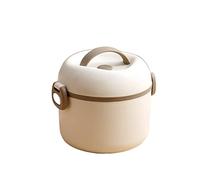 KRXSOBNV Boîte à lunch ronde for étudiant, four à micro-ondes, employé de bureau, boîte à bento hermétique en acier inoxydable de qualité alimentaire, boîtes à lunch(White)