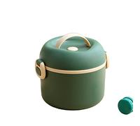 KRXSOBNV Boîte à lunch ronde for étudiant, four à micro-ondes, employé de bureau, boîte à bento hermétique en acier inoxydable de qualité alimentaire, boîtes à lunch(Green)