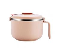 KRXSOBNV Boîte à lunch scellée en acier inoxydable 304, bol de nouilles instantanées avec couvercle, isolée for étudiants, boîtes à lunch rapides(Pink)