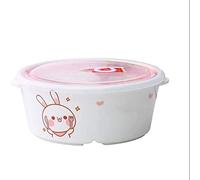 KRXSOBNV Boîte à manger， Boîte à lunch en céramique avec compartiments, bol rond couvercle, compatible le four micro-ondes, boîte séparée