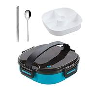 KRXSOBNV Boîte à manger， Boîte à lunch en plastique grande capacité, compatible avec le four micro-ondes, poignée séparée, contenant alimentaire portable, boîtes(Blue)