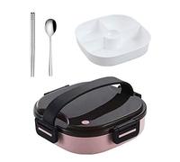 KRXSOBNV Boîte à manger， Boîte à lunch en plastique grande capacité, compatible avec le four micro-ondes, poignée séparée, contenant alimentaire portable, boîtes(Pink)