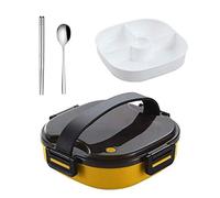 KRXSOBNV Boîte à manger， Boîte à lunch en plastique grande capacité, compatible avec le four micro-ondes, poignée séparée, contenant alimentaire portable, boîtes(Yellow)