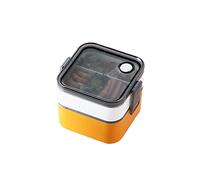 KRXSOBNV Boîte à manger， Boîte à lunch simple pouvant être chauffée au four micro-ondes, boîte bento portable séparée, de table, boîtes(Yellow,8001000ml)