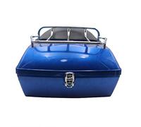 KRXSOBNV, Boîte arrière de Moto-Mallette de Rangement for Casque, avec Dossier et Support, for Touring Cruiser-boîte à Bagages Durable for Moto,Support de Coffre de Moto(Blue,with Shelf)