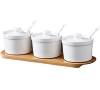 KRXSOBNV, Boîte d'assaisonnement, ensemble de 3 pots, ustensiles de cuisine, ensemble de pots nordiques, piment, sel, sucre, boîte de rangement d'assaisonnement,Bocaux d'assaisonnement