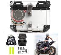 KRXSOBNV, Boîte de Queue de Moto en Aluminium, boîtier supérieur de boîte de Queue de Moto en Aluminium avec Serrure de sécurité, boîte supérieure for Moto for boîte à Bagages de Casque de Rangement,