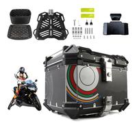 KRXSOBNV, Boîte de Queue de Moto en Aluminium, Valise supérieure de Moto avec Serrure de sécurité, boîte de Rangement for Casque de Magasin, Grands Bagages,Support de Coffre de Moto(Black,36L)