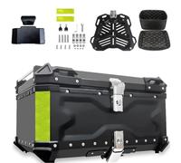 KRXSOBNV, Boîtier supérieur de Moto avec Serrure de sécurité, boîtier supérieur en Aluminium for Rangement de Casque, boîte à Bagages,Support de Coffre de Moto(White,45L)