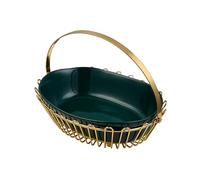 KRXSOBNV, Bol à fruits en céramique for comptoir de cuisine, stockage de fruits et légumes avec panier en métal, support à fruits bol à fruits en céramique conçu,Bol à fruits(Grün)