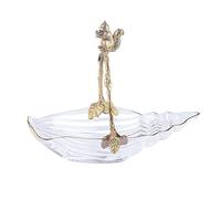 KRXSOBNV, Bol à fruits en verre Bol à fruits de luxe moderne avec poignée dorée Plat à fruits décoratif en forme de coquille Assiette à collation en cristal for comptoir de table - 8,26 pouces de diam