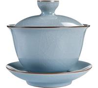 KRXSOBNV Bol à thé avec couvercle, Bols, bol couvert Ruyao Sancai Tasse à thé ouverte en tranches Service Kung Fu Bol céramique Produit Petit