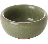 KRXSOBNV Bol à thé avec couvercle, Bols, glaçure craquelée de glace petite tasse à thé en céramique Kung Fu service porcelaine chinoise Master Cup bols bureau créatif plante pot(Asakusa Green)