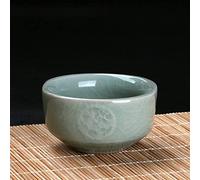KRXSOBNV Bol à thé avec couvercle, bols, lot chinois Ru Kiln Crack tasse à thé en céramique porcelaine petit bol fait la main accessoires for service Master Teacup unique(F 6x3.5cm 40ml)