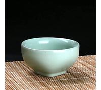 KRXSOBNV Bol à thé avec couvercle, bols, lot chinois Ru Kiln Crack tasse à thé en céramique porcelaine petit bol fait la main accessoires for service Master Teacup unique(I 6.5x3.5cm 40ml)