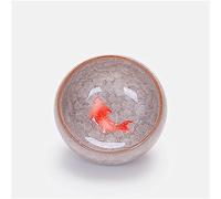 KRXSOBNV Bol à thé avec couvercle, Bols, tasse à thé en forme de carpe 3D émaillée craquelée glace, céramique colorée poisson, service Kung Fu, principale 6 couleurs(42 Kl5)
