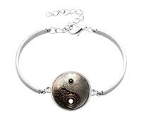 KRXSOBNV, Bracelet en Alliage de Pierres précieuses Yin Yang Taiji Bagua Time,Bracelets