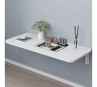 KRXSOBNV Bureau Pliant Mural Blanc, Poste de Travail Informatique Peu encombrant for Le Bureau à Domicile et la Chambre à Coucher(100x40cm/39inchx16inch)