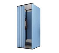 KRXSOBNV, Cabine d'essayage carrée Mobile en métal, avec Rideau d'ombrage, vestiaire, Magasin de vêtements temporaire, Dressing ,Cabine d'essayage(Beige,85x85x200cm)