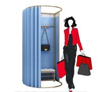 KRXSOBNV, Cabine d'essayage détachée Charge 132kg Mode Dressing Magasin de vêtements vestiaire Rideau d'ombrage Portable vestiaire ,Cabine d'essayage(Blue c,100x95x200cm)