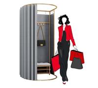 KRXSOBNV, Cabine d'essayage détachée Charge 132kg Mode Dressing Magasin de vêtements vestiaire Rideau d'ombrage Portable vestiaire ,Cabine d'essayage(Grey,85x80x200cm)