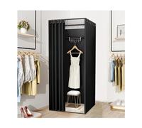 KRXSOBNV, Cabine d'essayage mobile dans le magasin de vêtements, tente à langer spacieuse, vestiaire portable for intimité, dressing à langer facile à assembler ，Cabine d'essayage(Black,100x100x200cm)
