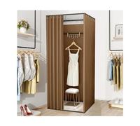 KRXSOBNV, Cabine d'essayage mobile dans le magasin de vêtements, tente à langer spacieuse, vestiaire portable for intimité, dressing à langer facile à assembler ，Cabine d'essayage(Brown,100x100x200cm)