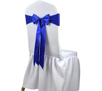 KRXSOBNV, Ceintures de Chaise, 25 pièces, Cravate Gratuite en Satin et Spandex, for événement de Mariage, décoration d'hôtel, nœud de Chaise, Ruban, Cravate,Ceinture de Chaise(Blue)