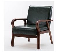 KRXSOBNV, Chaise d'appoint en Cuir, for Chambre à Coucher - Chaise Longue rembourrée rétro, avec accoudoirs, Chaise de Lecture Simple du Milieu du siècle, for Le Salon,Tabourets(Green)