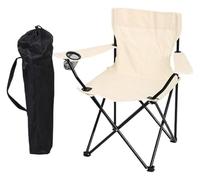 KRXSOBNV Chaise de Camping Pliante， Chaise de Camping Chaise Pliante extérieure pêche avec Sac Bouteille d'eau(Beige)