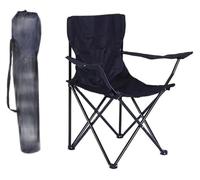 KRXSOBNV Chaise de Camping Pliante， Chaise de Camping Chaise Pliante extérieure pêche avec Sac Bouteille d'eau(Black)