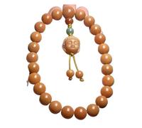 KRXSOBNV, Chapelet Bodhi Naturel Vieilli, Perles de prière de Bouddha délicates avec tête de Bouddha for méditer, Bracelet Bodhi