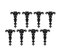 KRXSOBNV, Charnière de meuble rétro en alliage de Zinc de Style européen, charnière de porte d'armoire, décoration de charnière de porte de meuble 8 pièces,Charnières(Black)