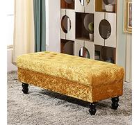 KRXSOBNV Coffre rembourré avec Couvercle, Banc avec Rangement for Chaussures, adapté à la Chambre à Coucher(Golden,80x45x45cm(31x18x18inch))