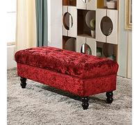 KRXSOBNV Coffre rembourré avec Couvercle, Banc avec Rangement for Chaussures, adapté à la Chambre à Coucher(Dark Red,80x45x45cm(31x18x18inch))