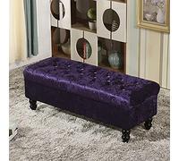 KRXSOBNV Coffre rembourré avec Couvercle, Banc avec Rangement for Chaussures, adapté à la Chambre à Coucher(Purple,60x45x45cm(24x18x18inch))