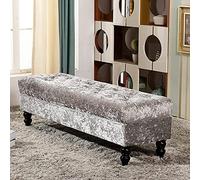 KRXSOBNV Coffre rembourré avec Couvercle, Banc avec Rangement for Chaussures, adapté à la Chambre à Coucher(Grey,60x45x45cm(24x18x18inch))