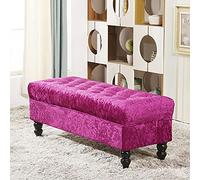 KRXSOBNV Coffre rembourré avec Couvercle, Banc avec Rangement for Chaussures, adapté à la Chambre à Coucher(Rose Red,90x45x45cm(35x18x18inch))