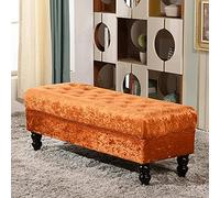 KRXSOBNV Coffre rembourré avec Couvercle, Banc avec Rangement for Chaussures, adapté à la Chambre à Coucher(Orange,80x45x45cm(31x18x18inch))