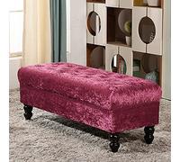 KRXSOBNV Coffre rembourré avec Couvercle, Banc avec Rangement for Chaussures, adapté à la Chambre à Coucher(Fuchsia,80x45x45cm(31x18x18inch))