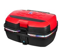 KRXSOBNV, Coffre supérieur verrouillable for Moto, Coffre de Scooter à Montage, étui supérieur de Rangement for Casque de Tourisme à dégagement Rapide,Support de Coffre de Moto(Red)