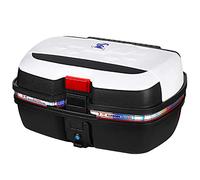 KRXSOBNV, Coffre supérieur verrouillable for Moto, Coffre de Scooter à Montage, étui supérieur de Rangement for Casque de Tourisme à dégagement Rapide,Support de Coffre de Moto(White)