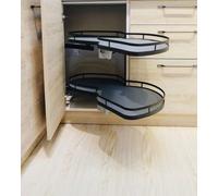 KRXSOBNV, Convient aux armoires de 36 Pouces / 900 mm Armoire de Cuisine coulissante d'angle Aveugle, Support de Soucoupe pivotant indépendant à 2 Niveaux, Support Rotatif d'angle de Cuisine,Organisa