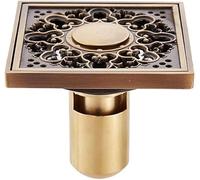 KRXSOBNV, Couvercle de Drainage de sol sculpté en cuivre Antique, carré en cuivre Antique, Art Vintage, égouttoir de déchets de douche, grilles de Drainage de salle de bains, accessoire ，Siphon de sol