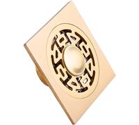 KRXSOBNV, Crépine de vidange de Douche Style européen, en Laiton Antique, Fleur sculptée, crépine de vidange de Sol carrée européenne, égouttoir de Douche à Double Usage ，Siphon de Sol