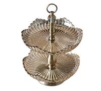 KRXSOBNV, Double assiette à fruits en verre de cristal, maison moderne, salon, Table basse, assiette à Dessert créative européenne,Bol à fruits