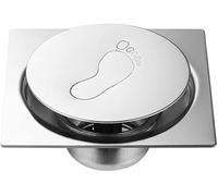 KRXSOBNV, Douche en Acier Inoxydable, hôtel, Facile à Nettoyer, Salle de Bain, rebondissant, Durable, Couvercle de déchets, Drain de Sol, déodorant, Type pédale en Argent carré ,Siphon de Sol