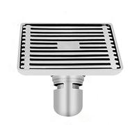 KRXSOBNV, Drain de Douche antirouille, Drain de Sol de Salle de Bains, Couvercle de vidange de Douche brossé avec Motif Quadrate ,Siphon de Sol